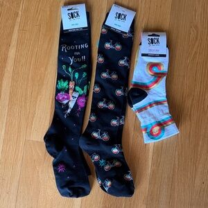 NWT cute fun women’s socks!! 3 for the price of one